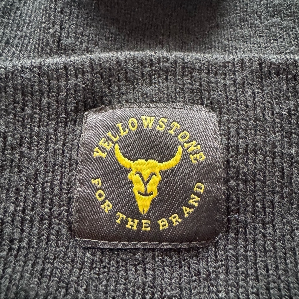 Yellowstone Black Beanie with Yellow Logo - Picture 3 of 3